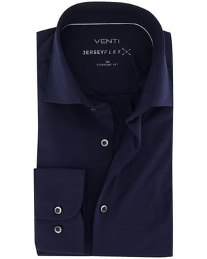 Overhemd Venti wijde fit donkerblauw wide spread