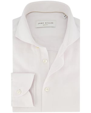 Overhemd John Miller Slim Fit wit linnen