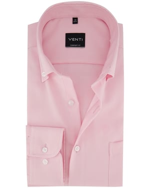 Overhemd Venti casual lange mouwen comfort fit roze
