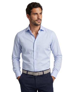 Overhemd John Miller blauw slim fit strijkvrij