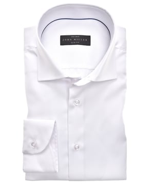 Overhemd John Miller strijkvrij wit Slim Fit