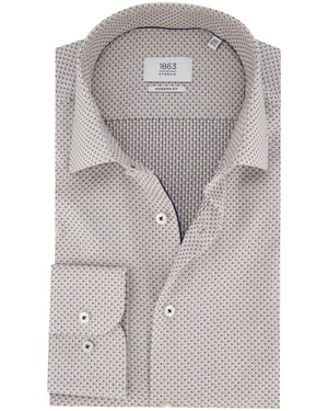 Eterna overhemd beige modern fit katoen lange mouw