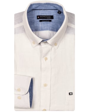 Giordano overhemd gebroken wit button-down borstzak