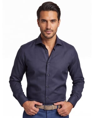 John Miller overhemd donkerblauw effen