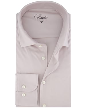 Desoto Luxury jersey overhemd beige katoen
