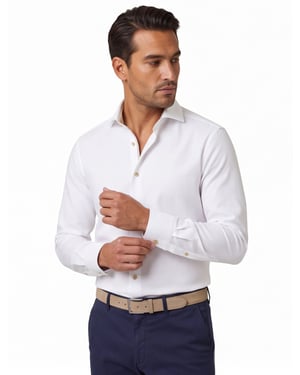 John Miller tailored fit overhemd wit effen