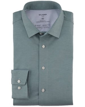 business overhemd Olymp Luxor 24/7 modern fit groen jersey