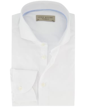 Wit John Miller overhemd Tailored Fit ml 5 effen