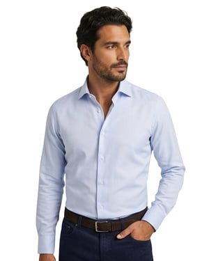 John Miller business overhemd Tailored fit effen lichtblauw katoen