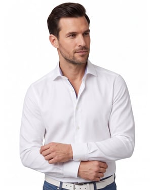 Eterna Modern Fit overhemd effen wit wide collar