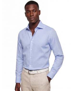 John Miller tailored fit overhemd lichtblauw effen