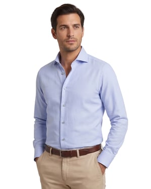 John Miller overhemd tailored fit blauw lange mouw