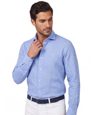 John Miller tailored fit overhemd blauw effen