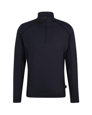 Ziener Jelano fleece-top met kwartrits voor heren (Zwart)