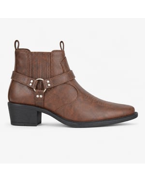 Us Brass Eastwood Mens Cowboy & Western Boots Brown Crazyhorse