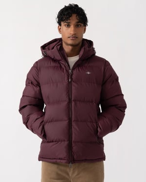 Regular Fit Long Sleeve Padded Jacket in Wine