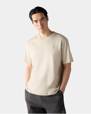 Short Sleeve Logo Detail T-Shirt in Ecru