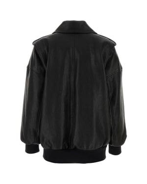 Black Leather Oversize Jacket