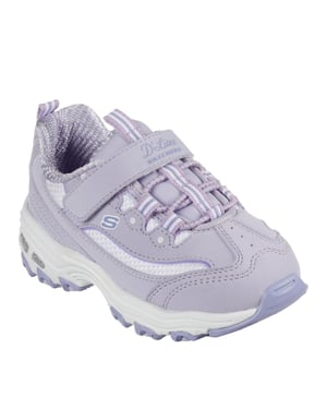 Girls Skechers Dlites Slip On Trainers in Lavender