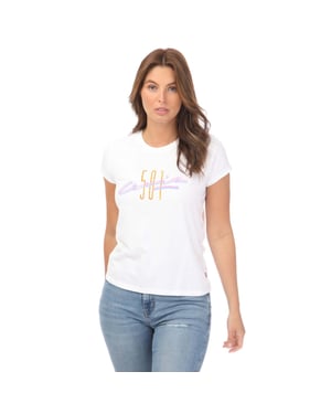 Vrouwen Levi's Graphic Authentieke T-shirt in Wit