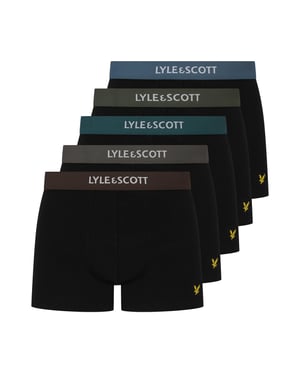 Men's Lyle And Scott 5 Pack Trunks in Black Multi W
