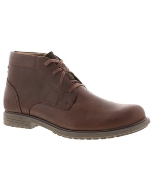 Caterpillar Mens Smart Boots Brock Leather Lace Up brown
