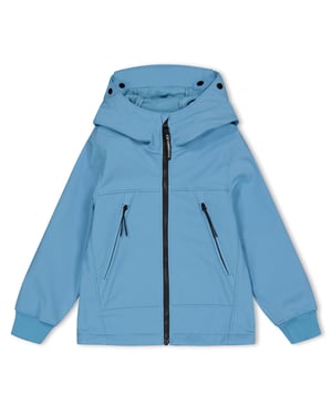 Boys C.P. Company Kids Goggle Water Resistant Long Sleeve Hooded Softshell Jacket in Aegean Bl 40589