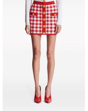 Vichy Buttoned Mini Skirt