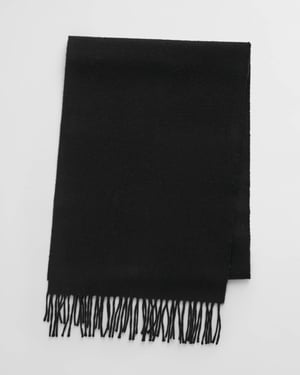 Logo Detail Scarf in Black