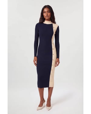 Knit Rib With Contrast Detail Midi Dress