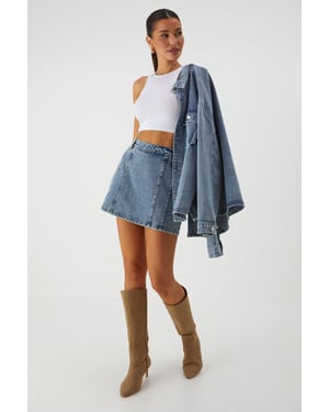 Denim High Waist Mini Skirt