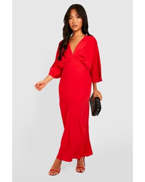 Petite Bias Cut Angel Sleeve Maxi Dress