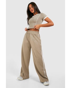 Piping Detail T-Shirt And Straight Leg Jogger Set