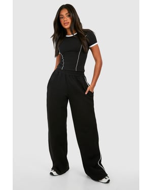 Piping Detail T-Shirt And Straight Leg Jogger Set