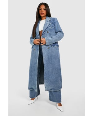 Double Breasted Denim Trench Coat 
