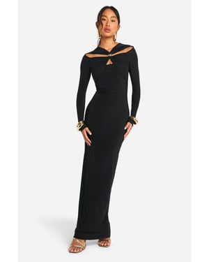 Trim Detail Cut Out Maxi Dress