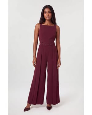 Tailored Crepe Pleated Kilt Jumpsuit 