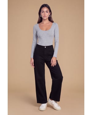 Petite Wide Leg High Waist Denim Jeans
