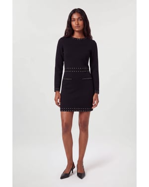 Studded Detail Knitted Mini Dress