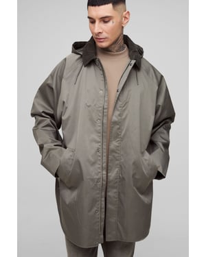 Tall Oversized Cord Collar Hooded Parka Jacket