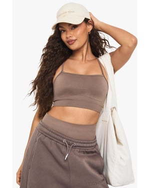 Boohoo Basics Seamless Rib Padded Light Support Sports Bra