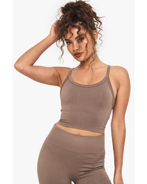 Boohoo Basics Seamless Rib Longline Light Support Sports Bra