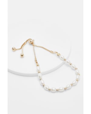 Pearl And Gold Toggle Bracelet