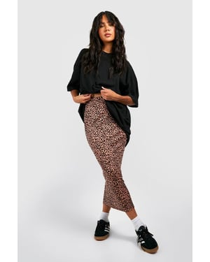 Leopard Ribbed Midaxi Skirt
