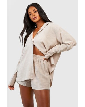 Cotton Tonal Pinstripe Pyjama Short