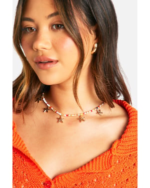 Beaded Starfish Charm Necklace