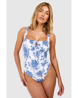 Floral Ruched Detail Swimsuit
