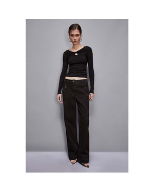 Patrizia Pepe Black Viscose Sweatshirt