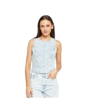 Levis Topanga Denim Slim-tanktop voor dames (Water)