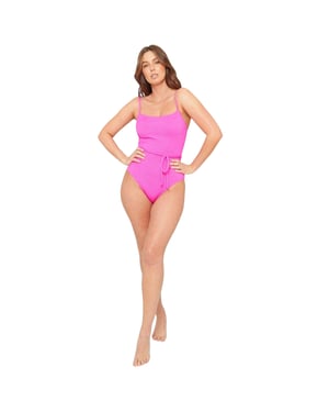 Be You Dameszwempak met riem en structuurpatroon (Roze)
